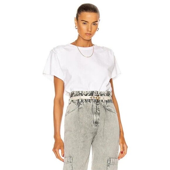 CITIZEN Of Humanity BNWOT Sz XSmall "Cecilia" White Tshirt NEW Padded Shoulders - Picture 1 of 9